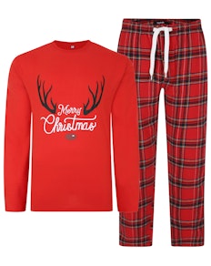 Bigdude Christmas Print Pyjama Set Red